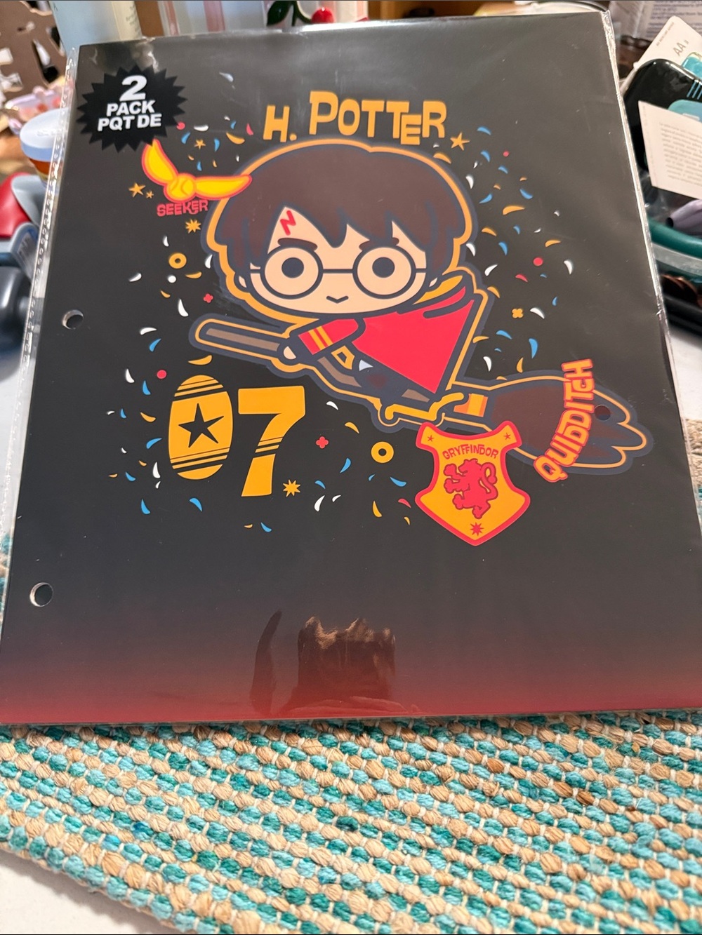 🐝 NEW🐝 Warner Bros. Harry Potter 2-Pack Folders - Black, Green & Teal